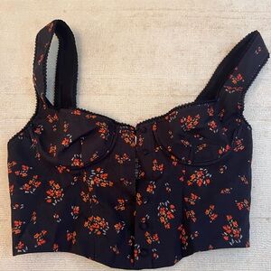 Rumored Floral Button-Up Crop Top